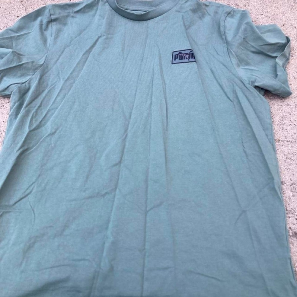 Green Puma t-shirt size L Athlete sports lounge wear running workout